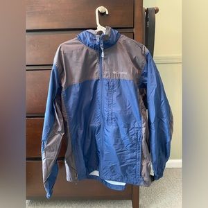 Blue gray rain coat